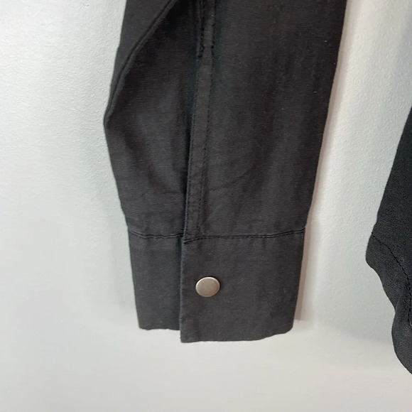 VOLCOM Day Dreamer Linen Blend Utility Jacket Black Zip Snap Drawstring Size S - Picture 6 of 14